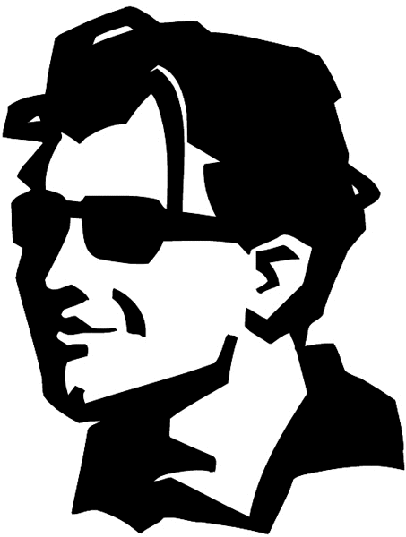 Man with sunglasses vinyl sticker. Customize on line. Optical and Watches 067-0115